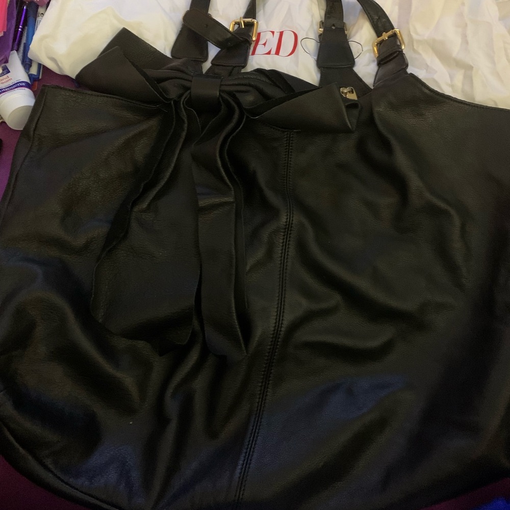 Auth Red Valentino Bow black handbag